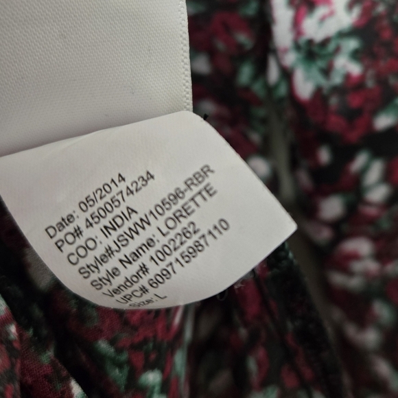 Jessica Simpson Lorette Floral peasant blouse Raspberry Radiance L - Picture 9 of 10